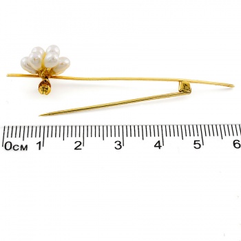 14ct Gold Pearl Bar Brooch